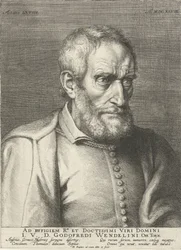 Portræt af Godefridus Wendelinus i en alder af 68 af Philip Fruytiers (1648)